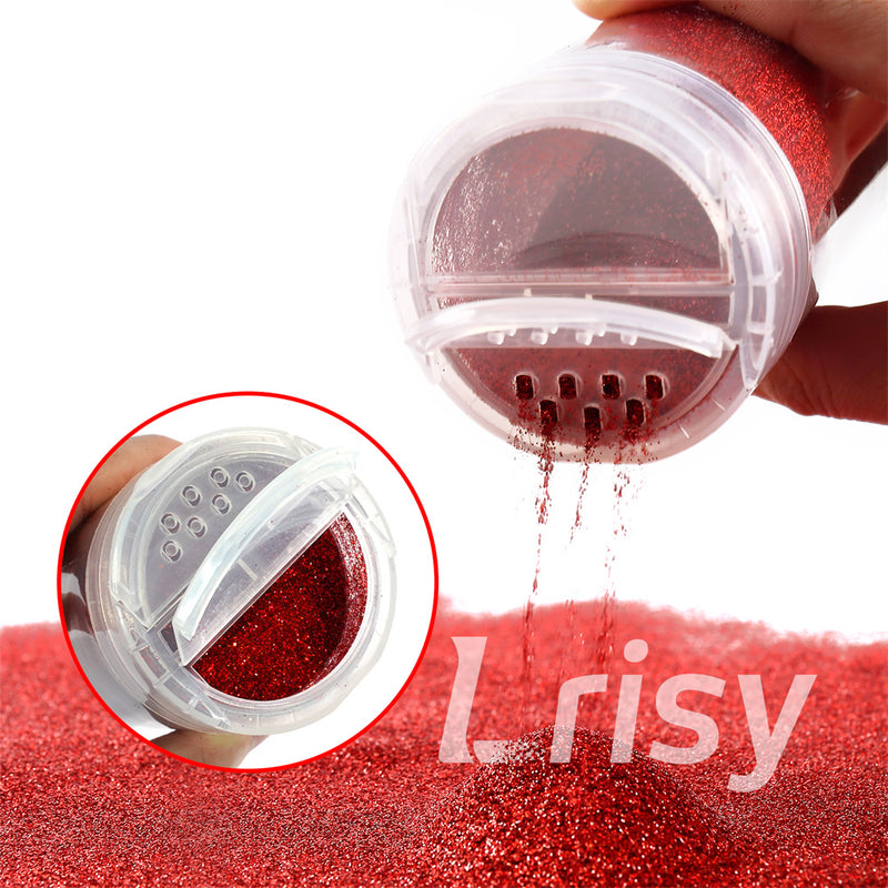Lrisy Holographic Extra Fine Glitter Powder with Shaker Lid 140g/4.5oz (Ultra Thin Holographic Red/LB0300)