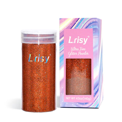 Lrisy Holographic Extra Fine Glitter Powder with Shaker Lid 140g/4.5oz (Ultra Thin Holographic Red Bronze/LB0401)