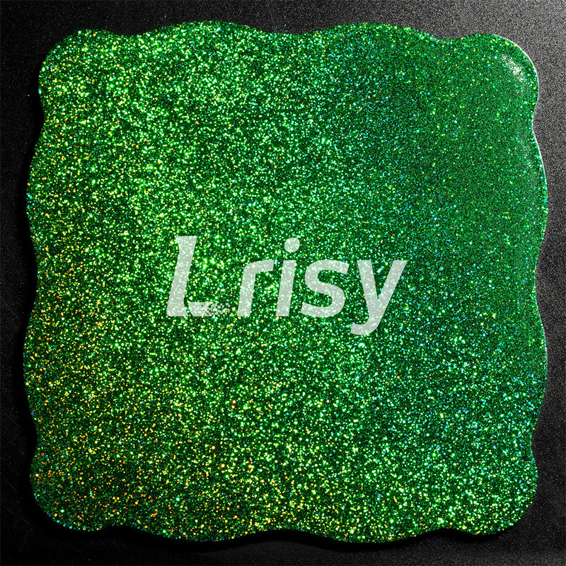 Lrisy Holographic Extra Fine Glitter Powder with Shaker Lid 140g/4.5oz (Ultra Thin Holographic Dark Green/LB0600)