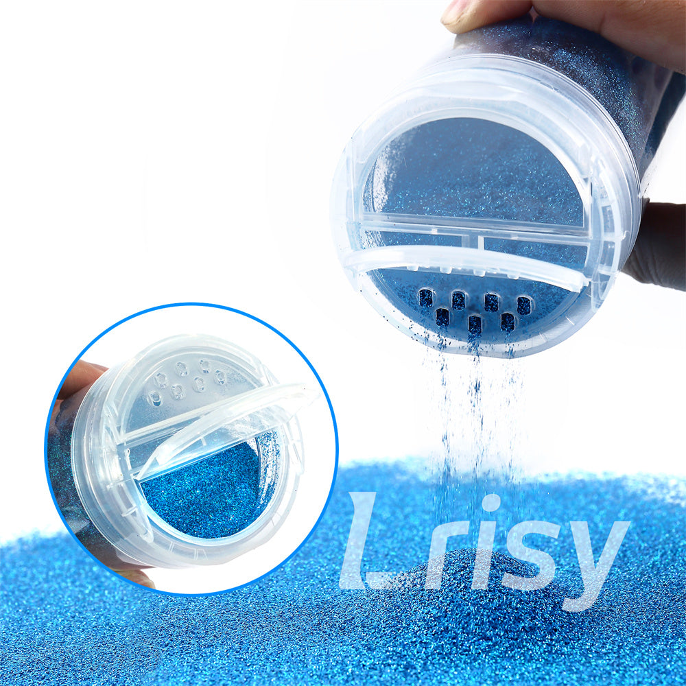 Lrisy Holographic Extra Fine Glitter Powder with Shaker Lid 140g/4.5oz (Ultra Thin Holographic Sky Blue/LB0700)