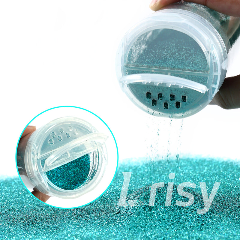 Lrisy Holographic Extra Fine Glitter Powder with Shaker Lid 140g/4.5oz (Ultra Thin Holographic Teal Green/LB0702)