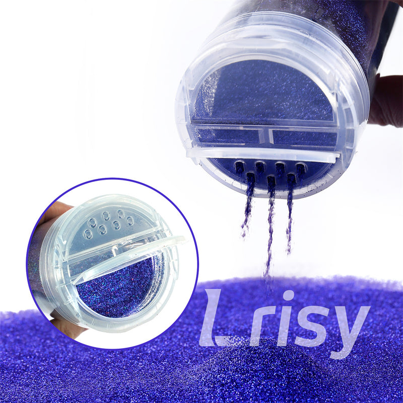 Lrisy Holographic Extra Fine Glitter Powder with Shaker Lid 140g/4.5oz (Ultra Thin Holographic Deep Blue/LB0705)