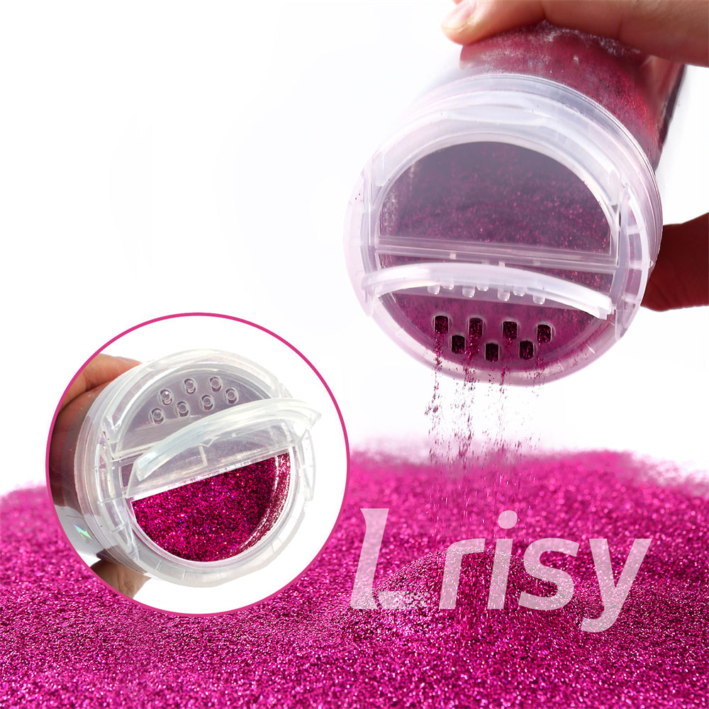 Lrisy Holographic Extra Fine Glitter Powder with Shaker Lid 140g/4.5oz (Ultra Thin Holographic Rose Red/LB0912)