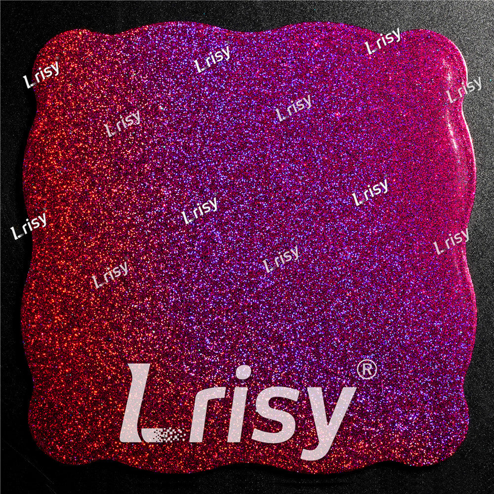 0.2mm Hexagon Shapes Laser Rose Red Glitter LB0912