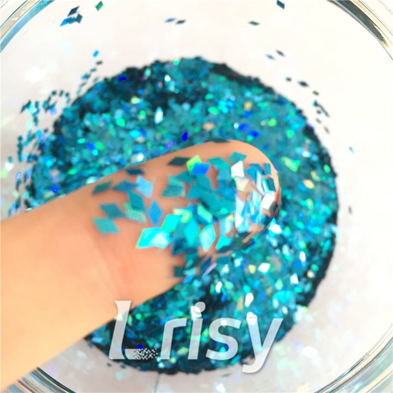 Holographic Sky Blue 2mm Rhombic Shaped Translucent Glitter LB0700