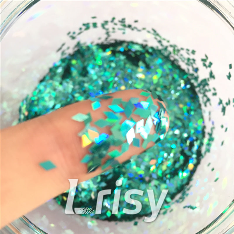 Holographic Teal Green 2mm Rhombic Shaped Translucent Glitter LB0702