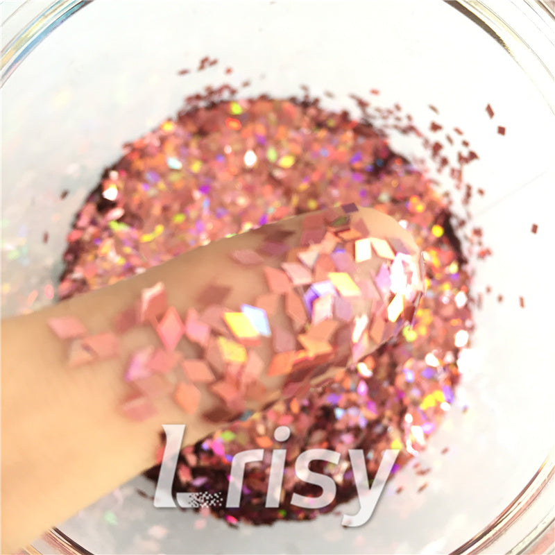 Holographic Hazy Pink 2mm Rhombic Shaped Translucent Glitter LB0911