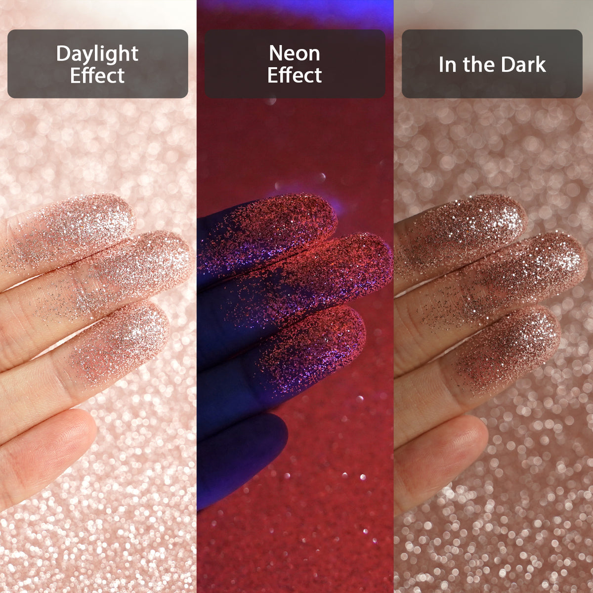 Lrisy 0.2mm Extra Fine Neon Light Punk Metallic Glitter Powder Pearl P