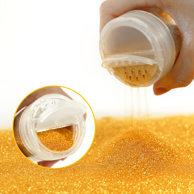 Lrisy 0.2mm Extra Fine Neon Light Punk Metallic Glitter Powder Orange Gold LR-18K