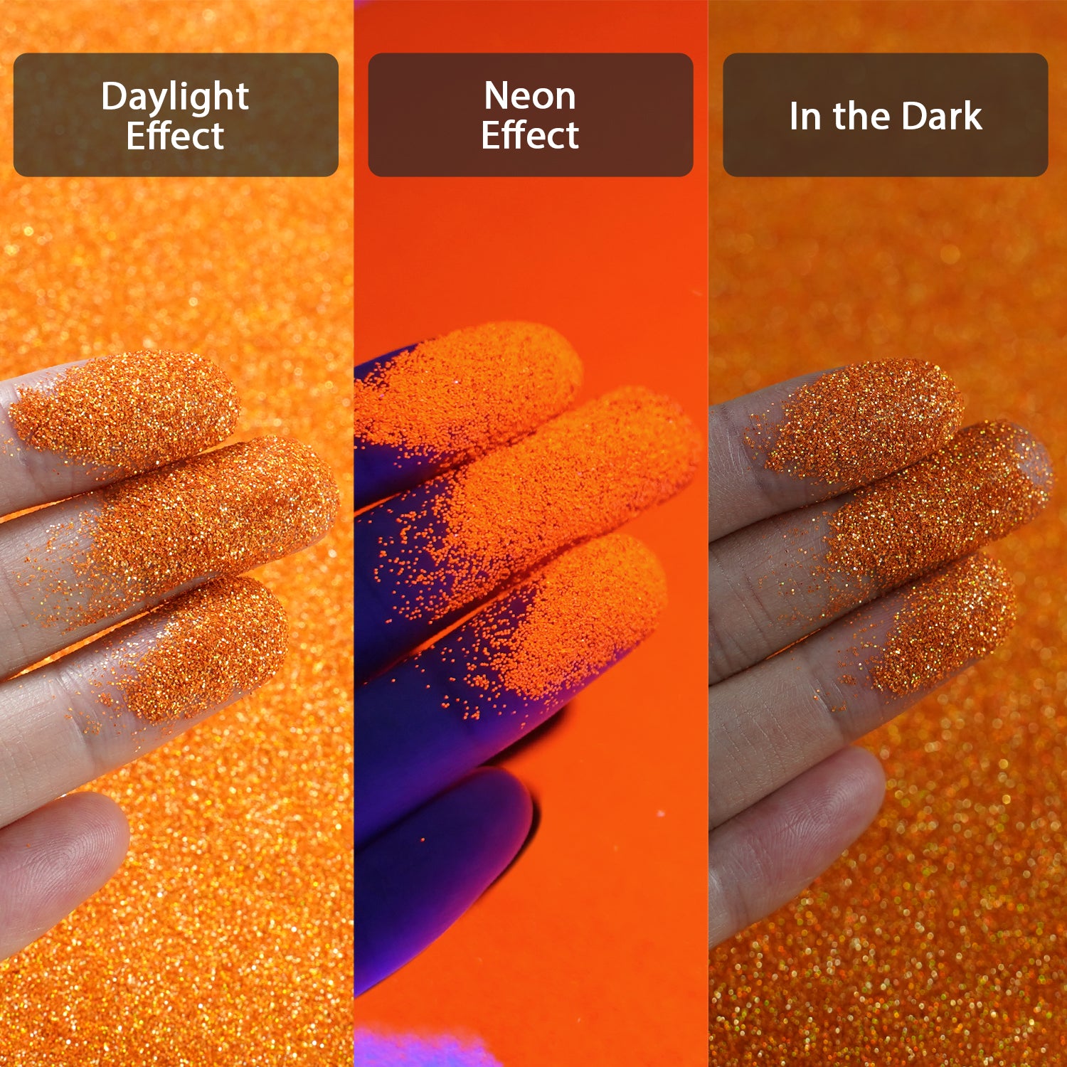 Lrisy Holographic Extra Fine Neon Punk Glitter Powder with Shaker Lid 140g/4.5oz (Holographic Orange)