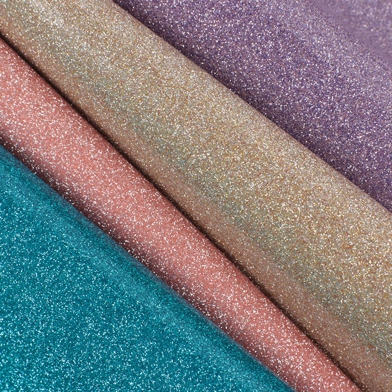 Thick 0.70mm Fine Glitter Solid Color Faux Leather For Crafts Handbag Shoes