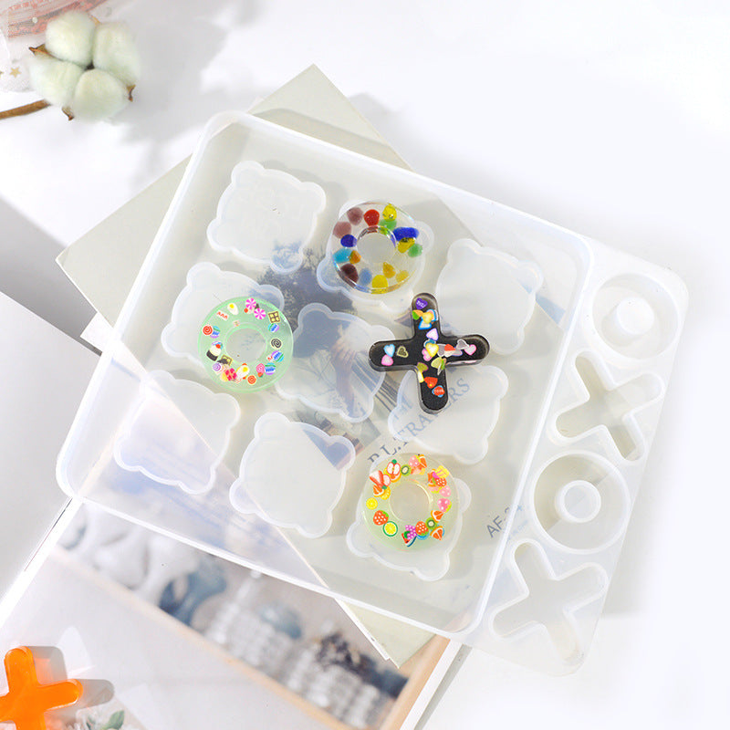 Tic-Tac-Toe DIY Board Game Epoxy Silicone Resin Mold M-QZ-JZQ001