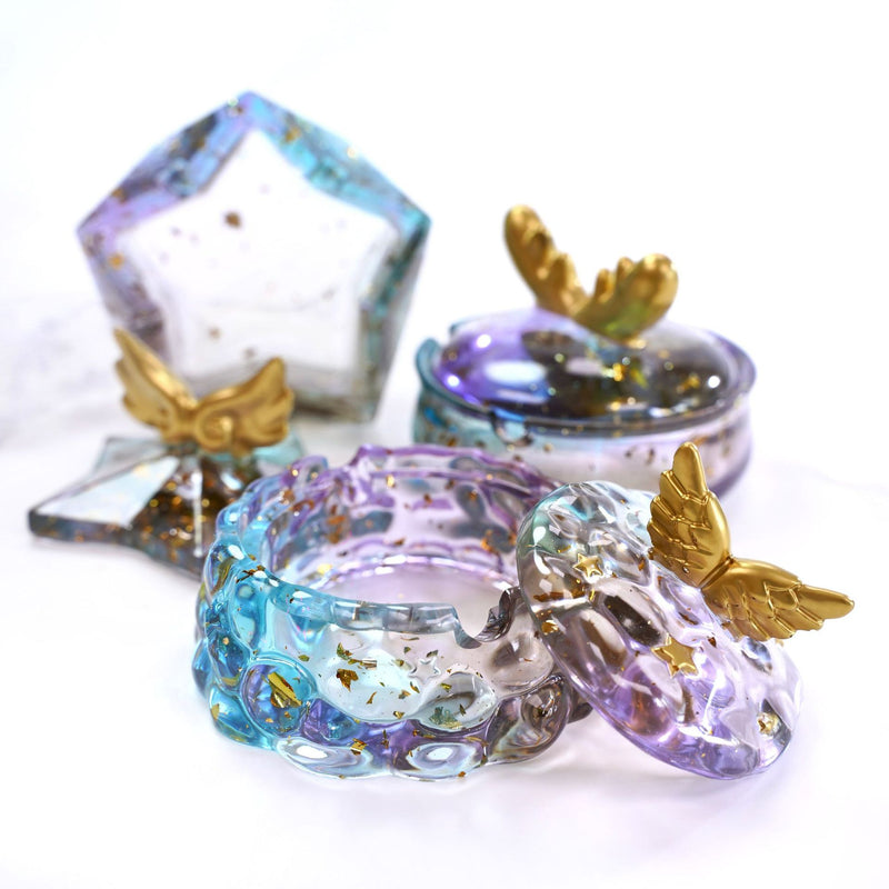 Pack of 3 Jewelry Storage Box With Small “Wings” Silicone Resin Mold