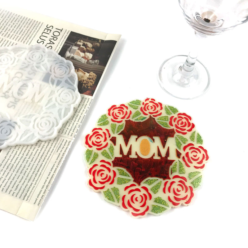 “MoM” Coaster Tray Resin Silicone Mold M-YMR-MM001