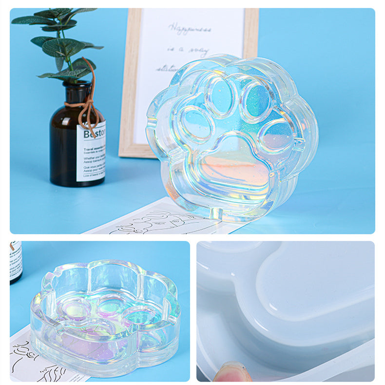 Cat Paws Ashtray Silicone Resin Mold 160x150mm M-DYY-CPA001