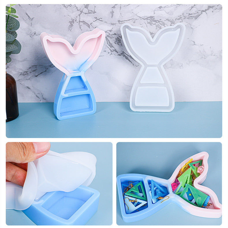 Fish Tail Jewelry Box Silicone Mold For Epoxy Resin M-DYYY-YWB001