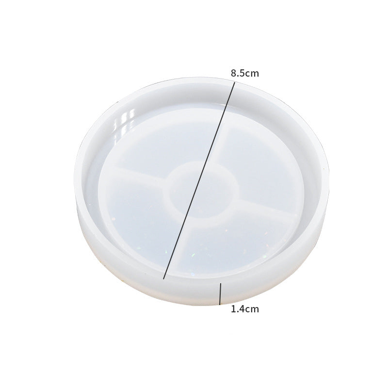 Pack of 4 Holographic Round Coaster Silicone Resin Mold