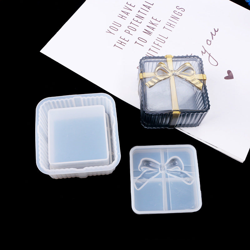 Bow Knot Pack of 4 Jewelry Storage Box Silicone Resin Mold M-FX-HDJ001