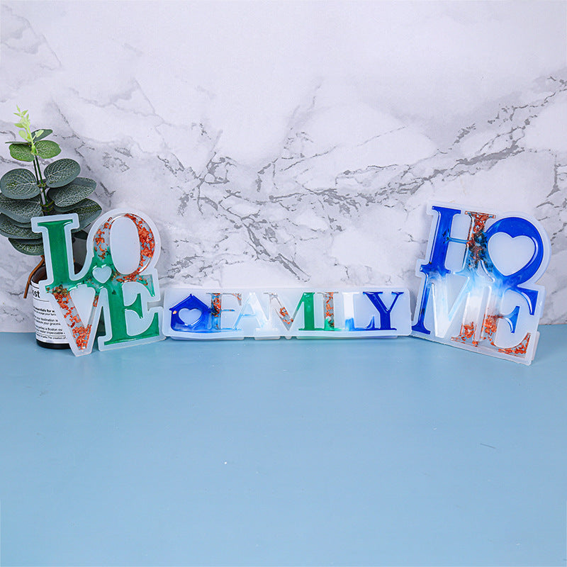 FAMILY Alphabet Decoration Silicone Resin Mold M-DYYY-FAM001