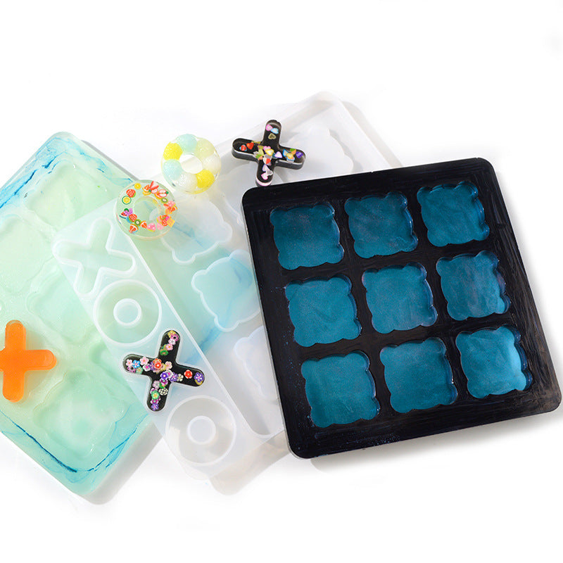 Tic-Tac-Toe DIY Board Game Epoxy Silicone Resin Mold M-QZ-JZQ001