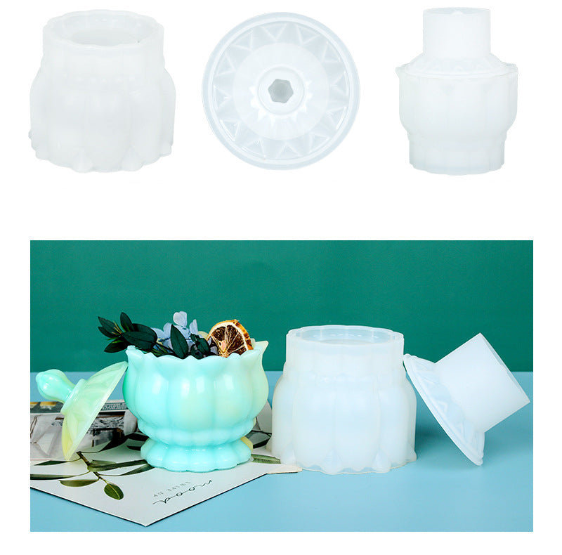 Crystal Glass Jar Jewelry DIY Storage Box Silicone Resin Mold