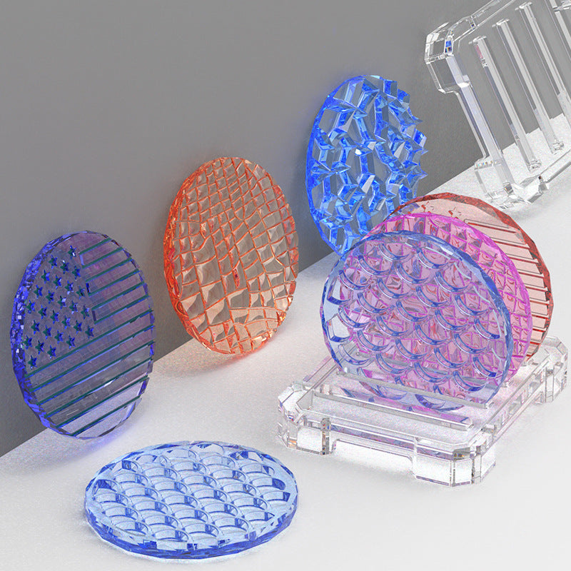 Pack of 5 DIY Round Casting Coaster Silicone Resin Mold