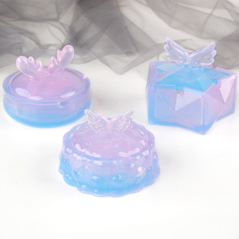 Pack of 3 Jewelry Storage Box With Small “Wings” Silicone Resin Mold