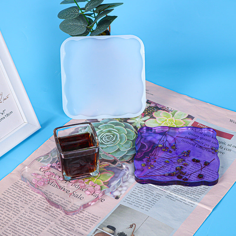 Irregular Square Tray Coaster Silicone Resin Mold M-DYY-ZFL001