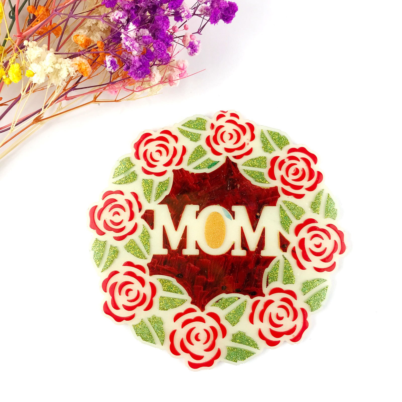 “MoM” Coaster Tray Resin Silicone Mold M-YMR-MM001