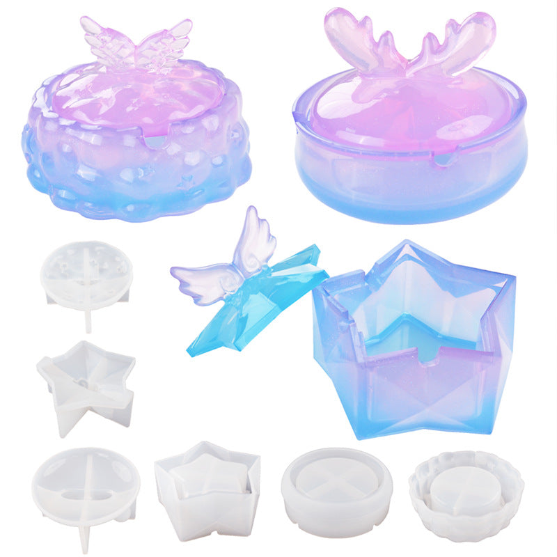 Pack of 3 Jewelry Storage Box With Small “Wings” Silicone Resin Mold