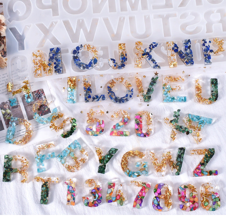 Alphabet & Number Keychain Silicone Resin Mold M-YMR-ZM001