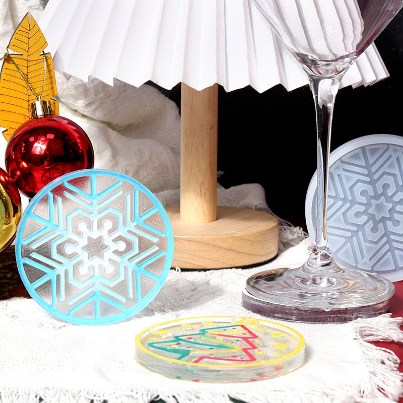 Pack of 2 Christmas Tray Coaster Silicone Resin Mold