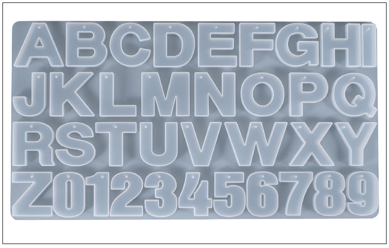 Alphabet & Number Keychain Silicone Resin Mold M-YMR-ZM001