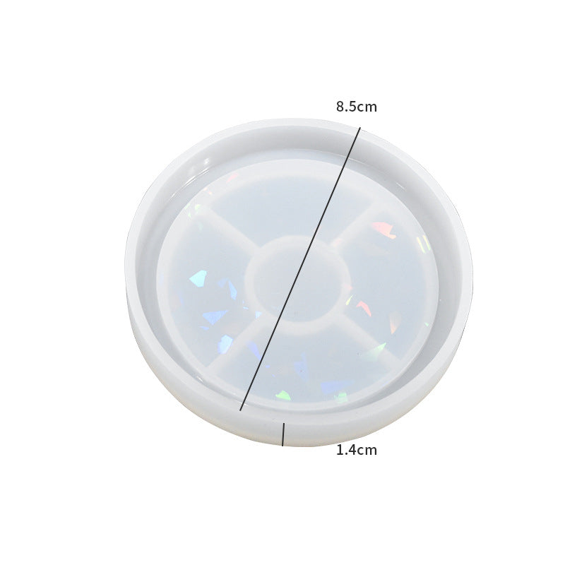 Pack of 4 Holographic Round Coaster Silicone Resin Mold
