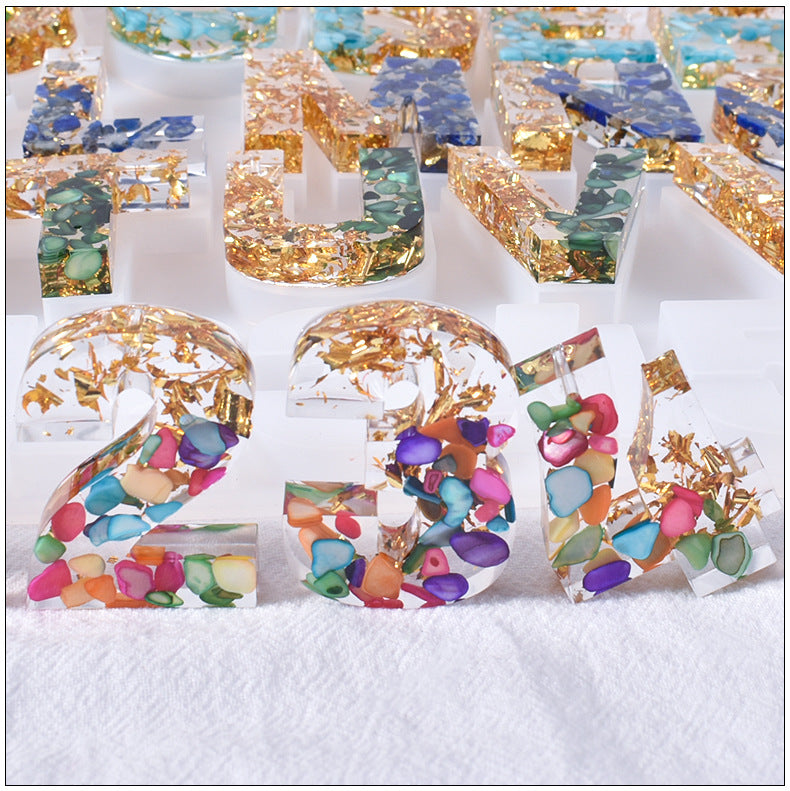 Alphabet & Number Keychain Silicone Resin Mold M-YMR-ZM001