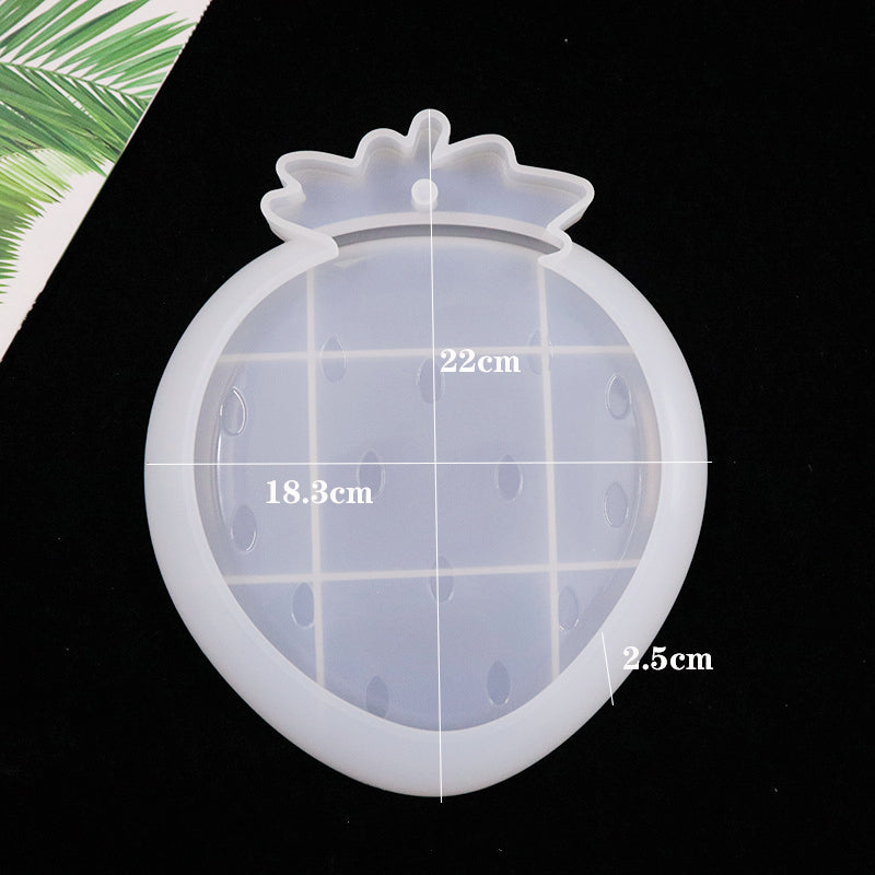Strawberry Shape Coaster Tray Resin Silicone Mold M-DYY-CM001