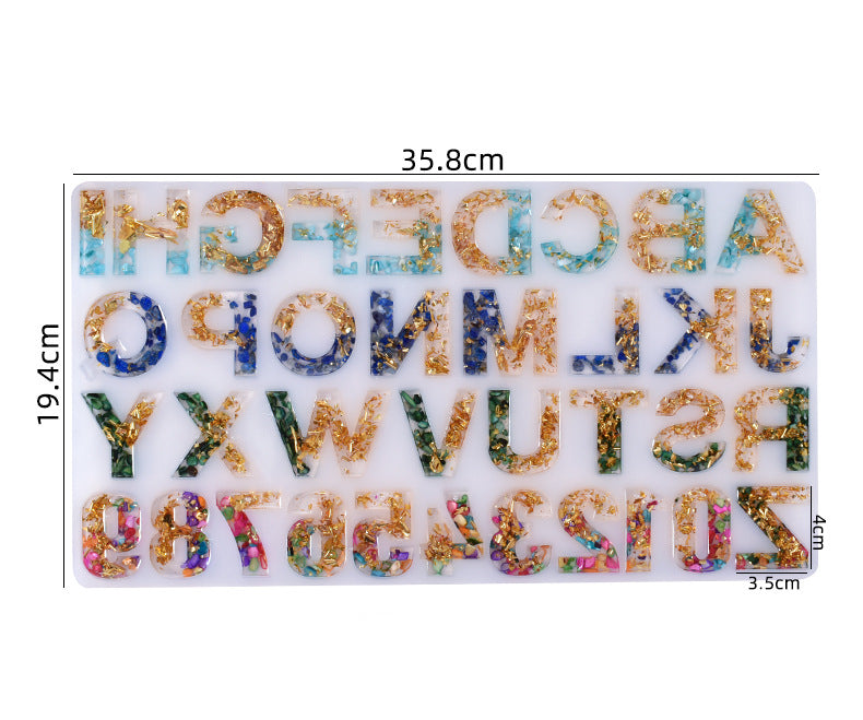 Alphabet & Number Keychain Silicone Resin Mold M-YMR-ZM001