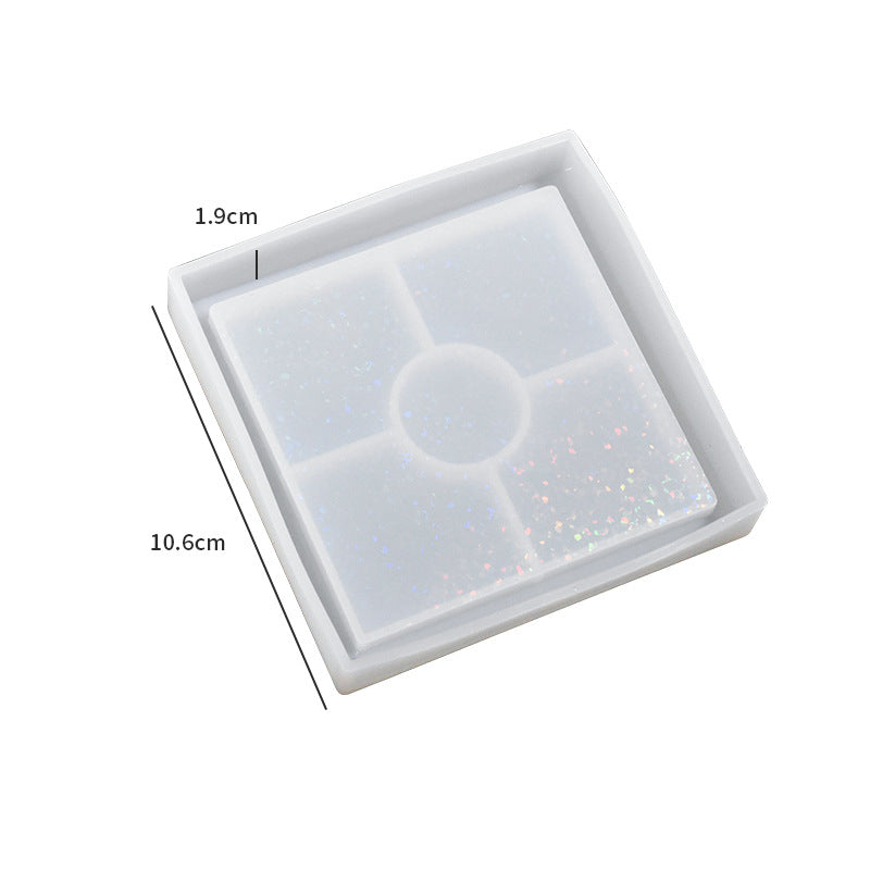Pack of 4 Holographic Square Coaster Silicone Resin Mold