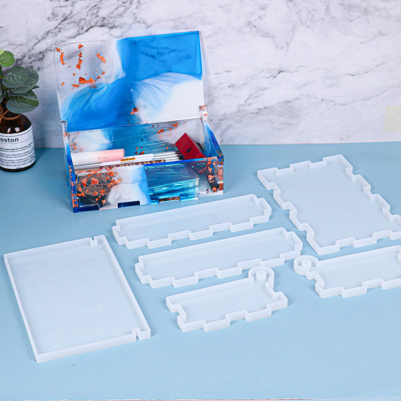 DIY Assemblable Storage Box Resin Silicone Mold M-DYYY-ZZH001