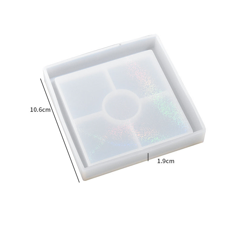 Pack of 4 Holographic Square Coaster Silicone Resin Mold