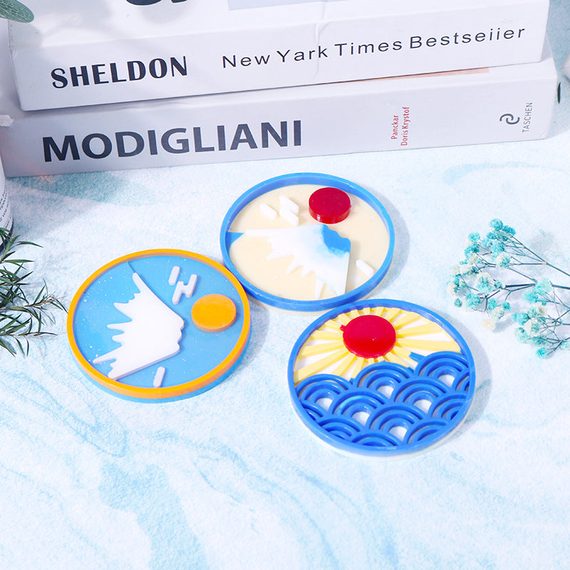 Pack of 2 DIY Mount Fuji Casting Coaster Silicone Resin Mold