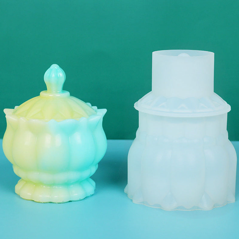 Crystal Glass Jar Jewelry DIY Storage Box Silicone Resin Mold