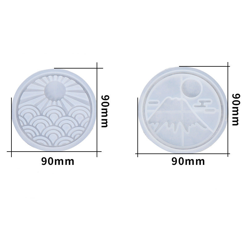 Pack of 2 DIY Mount Fuji Casting Coaster Silicone Resin Mold