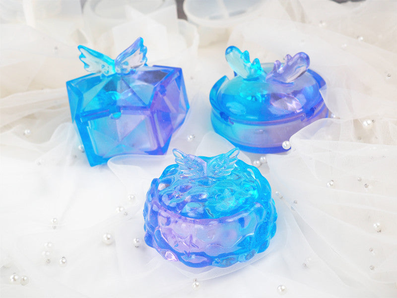 Pack of 3 Jewelry Storage Box With Small “Wings” Silicone Resin Mold