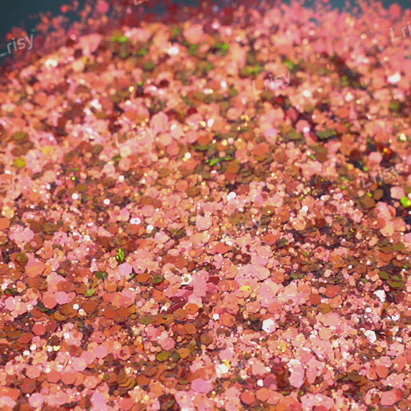 General Mixed Iridescent Phantom Red Gold Glitter C-BSL002