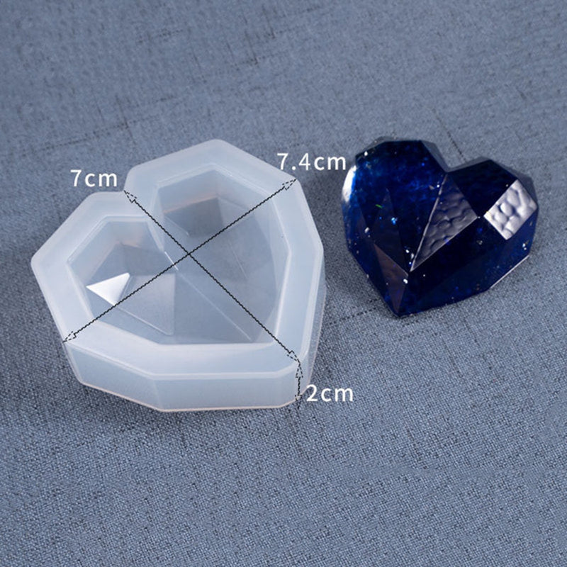 Faceted Heart Pack of 3 Silicone Resin Mold M-YMR-XXQM001
