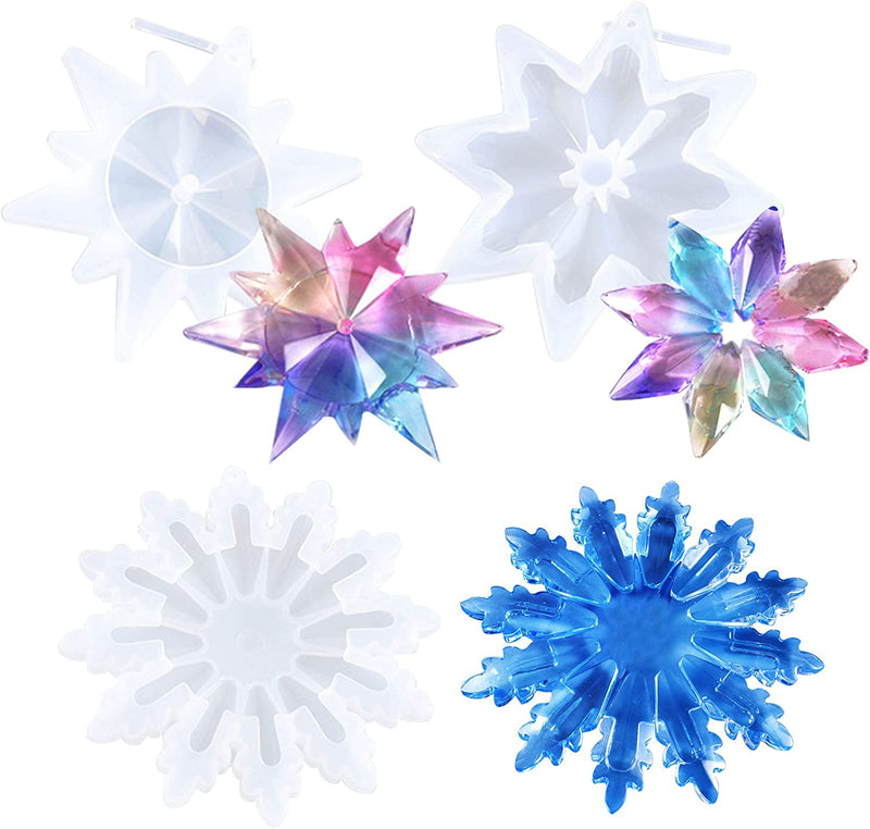 Pack of 3 Snowflake Pendant Jewelry Silicone Resin Mold M-YMR-XHDJ004